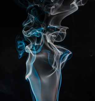 blue and white smoke digital wallpaper